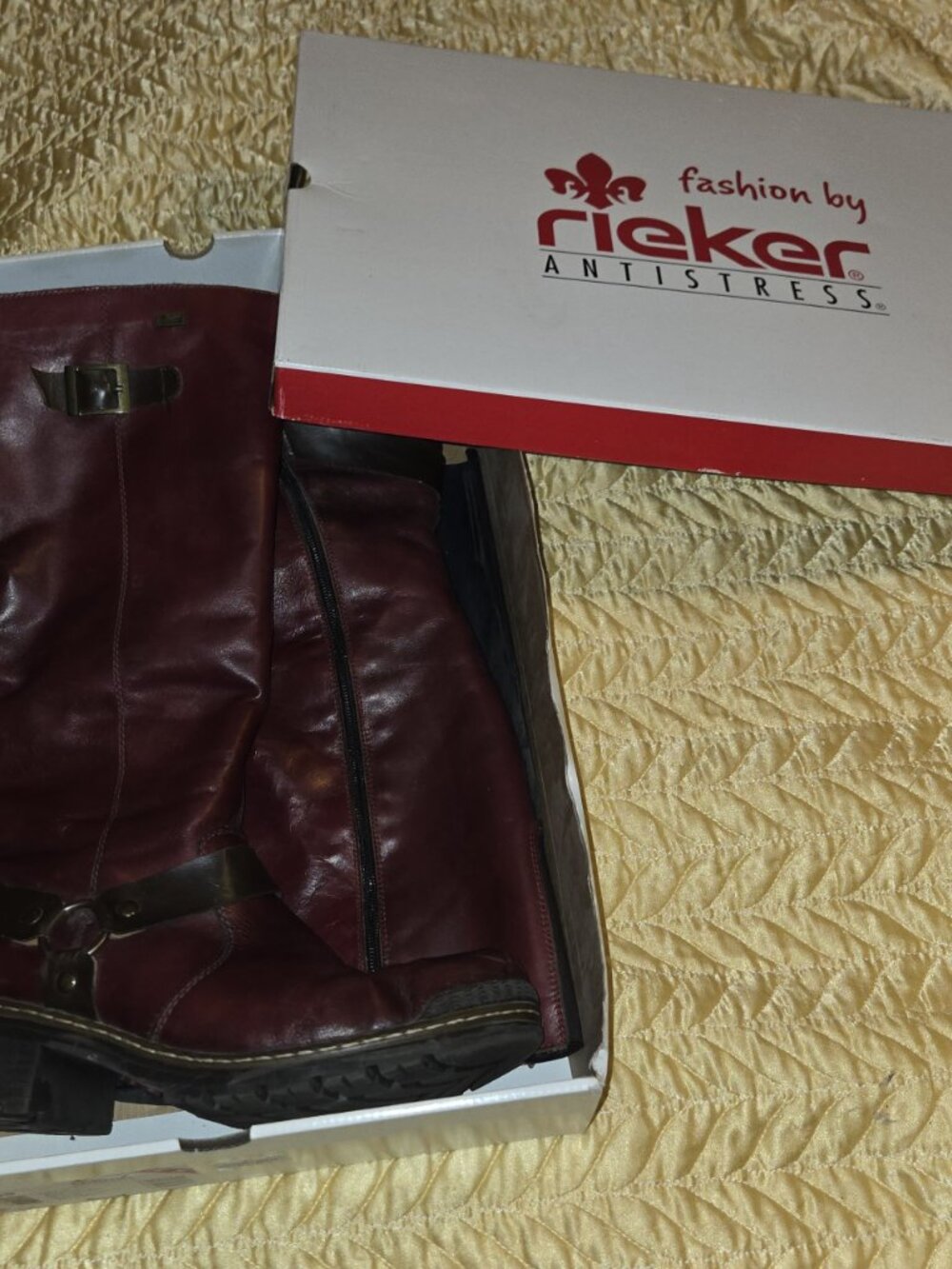 Rieker Red Moto/Combat-Style Leather Boot - Picture 4 of 10